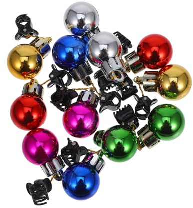 TOPPERFUN 12 Piezas Clip para Barba Forma de Bola Navideña Adornos Brillantes para Barba Adornos Coloridos para Vello Facial Decoración Regalos para Hombres Pinzas Navideñas para Bigotes