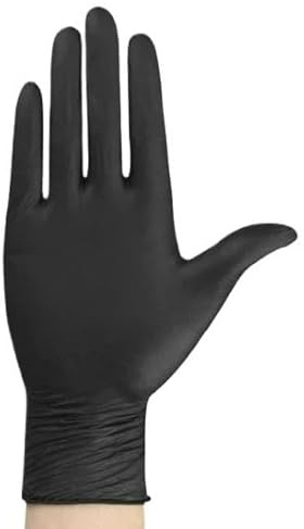Guanti monouso in nitrile nero da 10/20/50/100 pezzi, impermeabili, senza lattice, for lavori di riparazione auto, sicuri for alimenti, tinture for capelli(Black 10PCS,S)