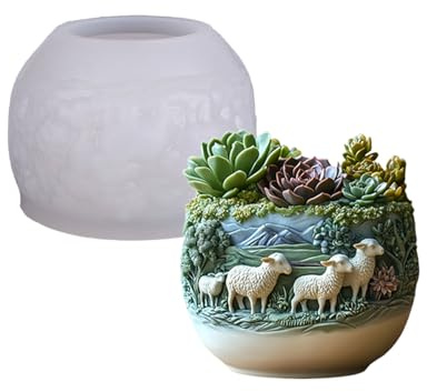 Silikon-Ziegen-Pflanzgefäß, Bastelform, geeignet für Harz, Schmuck, Beton, Zement, Basteln und Heimdekorationsprojekte, Tierförmige Pflanzgefäßform