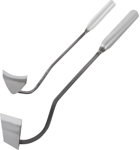 NUOBESTY Zappe Manuali Portatili in Acciaio 2 Pezzi Attrezzi da Giardinaggio Multiuso Resistenti Zappe Leggere per Diserbo e Coltivazione All’Aperto Strumenti Compatti per Orto e