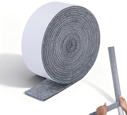 6 x 500cm Pipe Wrap Insulation Tape, Condensation Absorbers Strip 0.5mm Felt Adhesive Tape Pipe Insulation Lagging Wrap for Water Pipes Windows Absorbent Strips