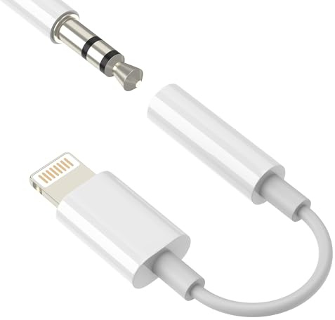 Lightning to 3.5mm Headphone Jack Adapter Cable Aux Audio for iPhone 14 13 Pro Max for Apple Adaptor Connector for iPad Converter Dongle Plug Auxto Car Earphone Cord Microphone Stereo Wired Auxiliary