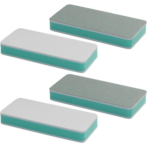4pcs Fish Tank Cleaner & Polishing Pad, 1000/10000 Grit Double-Sided Aquarium Sponge Brush, Scratch-Free Glass Scrubber for Fish Tank Accessories, Jewelry, Acrylic & Home Mirrors (Green/White)