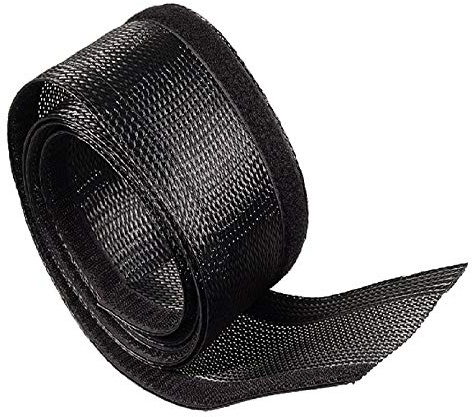 Maclean MCTV-675 Klettverschluss Kabelschlauch Kabelkanal 180x8,5cm Kabel Halter Orgaizer Klett-Kabelkanal Gewebeschlauch (Schwarz)