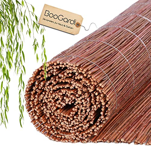 Boogardi Canisse en osier - Brise-vue - Clôture pour jardin, balcon et terrasse 150 x 300 cm naturel