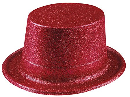 Boland 04254 Hut Glitter, unisex-adult, Rot, One Size