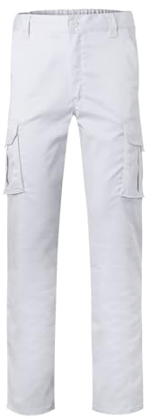 VELILLA 103005S Stretchhose mit Mehreren Taschen, Weiß, Größe 38