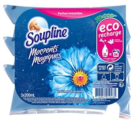 Soupline prodotto di risciacquo dosi momento magico câlin di amore 3 x 200 ml