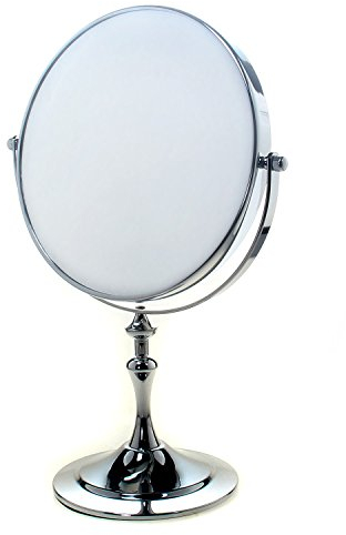 TUKA Cosmética Espejo 7X Aumento, ø 20cm Espejos para baño, Espejo de Mesa para Afeitar y Maquillar, 8 Espejo 360 ° de rotación, con Cara Doble: Estándar 1:1 + 1:7 Ampliación. TKD3105-7x