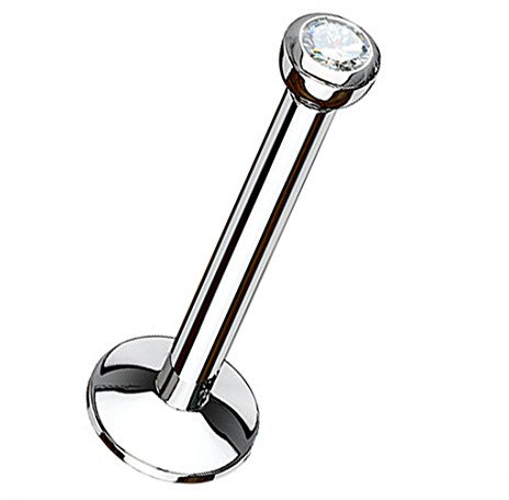 Piersando Piercing Stecker Innengewinde Edelstahl mit Kristall Micro Lippen Lippe Labret Lippenpiercing Monroe Ohrpiercing