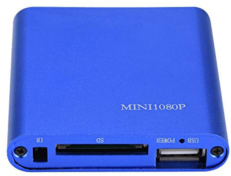Bewinner Portable Digital Media Player Mini HD Media Center with Stereo Sound & 1080P Video HDMI/AV Output, SD/SDHC Reader, USB Support for 32GB SD/MMC Card (Blue UK)