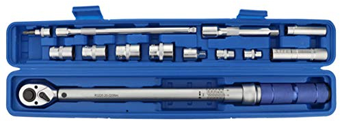 HIOD Jeu de Douilles de Clé Dynamométrique - 1/2 inch Drive 220 Nm avec Prise, Boîte de Rangement pour Pneu/Bougie Remplacer