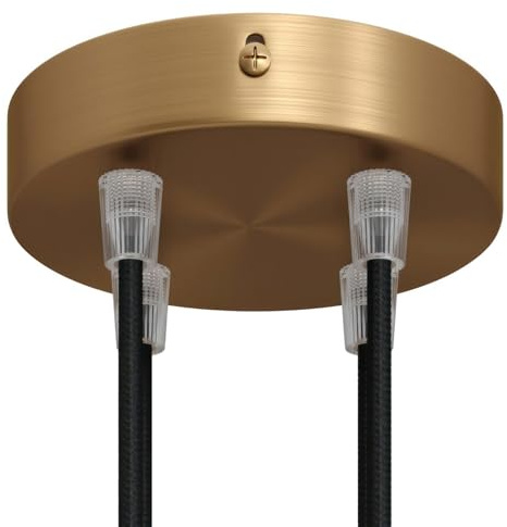 creative cables - Zylindrischer 4-Loch-Lampenbaldachin Kit aus Metall - Konisch, Bronze satiniert