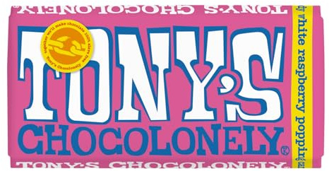Tonys Chocolonely | Barrita De Chocolate Blanco Con Frambuesa Y Azúcar | Tony Chocolonely | Chocolate Tonys | 15 Pack | 2700 Gramo Total