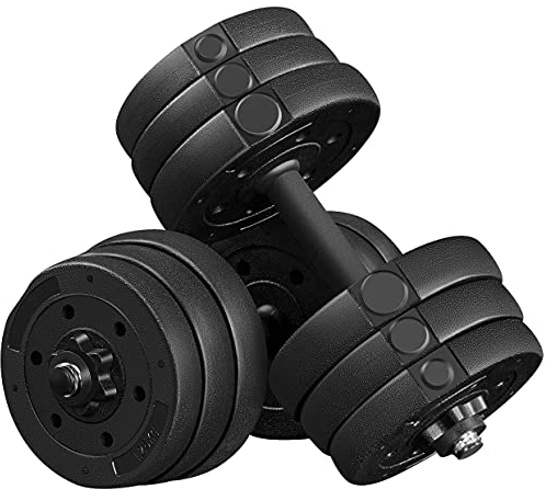 Yaheetech Hantelset 20 KG Kurzhanteln Gewichtverstellbar Hantel mit Sternverschlüsse Fitness Gymnastik Hanteln für Krafttraining Zuhause/Fitnessstudio