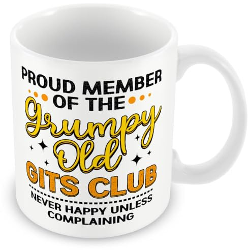 MUGGZ Funny Gift Mug for Old People - Grumpy Old GITS Club – Custom Funny Coffee Mug – Unique Gift for Friends & Family
