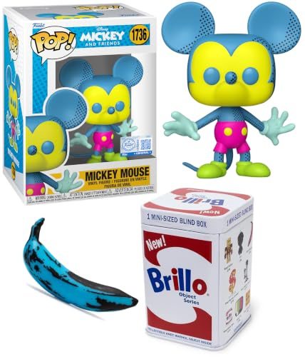 Artist Wizard Sorcerer Pop! Star Mouse Mickey Figure Disney Fantasia Art Series Apprentice Bundled with Pewter Hanger + Morning Sleepy Face + Character Trading Cards 4-Items
