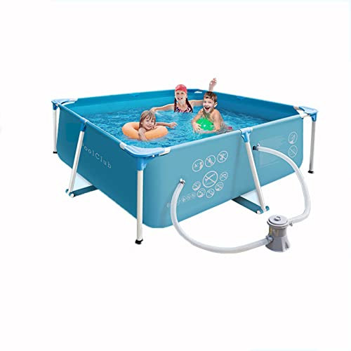YibaoKids Piscine, Piscine Hors Sol À Ossature en Acier avec Pompe De Filtration, Piscine Extérieure Durable Résistante À La Déchirure pour Jardin, Terrasse,Square
