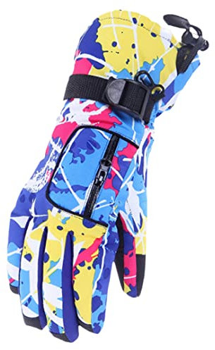 Skihandschuhe Winter Warm Snowboardhandschuhe Wasser Motorrad Radfahren Thermo Schneehandschuhe Herren Damen Skihandschuhe Damen Blau