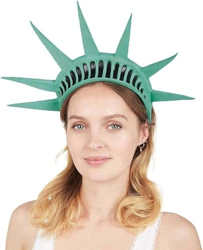 jokeshop Latex Freiheitsstatue Kopfschmuck Krone USA Kostüm Stirnband 4. Juli Amerikanische