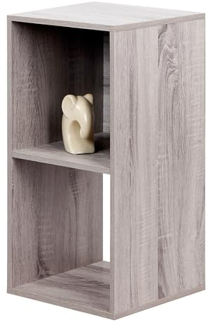 PACHIRA Bücherregal mit 2 Ebenen, 1 * 2 Holz Bücherschrank Stufenregal, Standregal mit 3 Fächern, offenes Aufbewahrungsregal Würfelregal für Kleidung, Spielzeug, Büroregal für Wohnzimmer