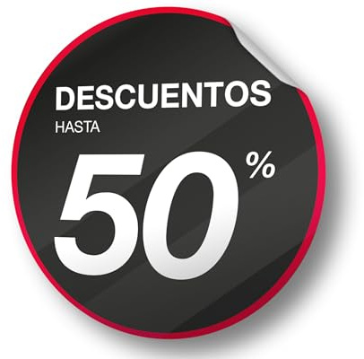 Olmedo Servicios Integrales Vinilos de Rebajas Personalizados Negro Redondo 50x50 cm - Vinilos Escaparate Rebajas Black Friday - Ofertas, Outlet Liquidaciones