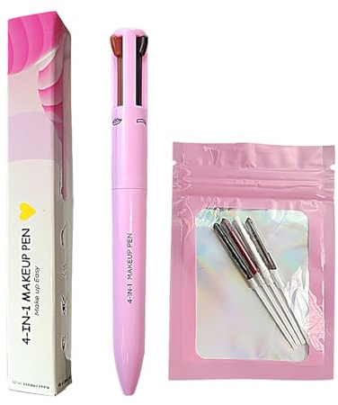 BeauFairy Lápiz 4 en 1, Bolígrafo Multifunción con Recarga, Delineador de Ojos, Resaltador, Lápiz de Cejas, Maquillaje Waterproof