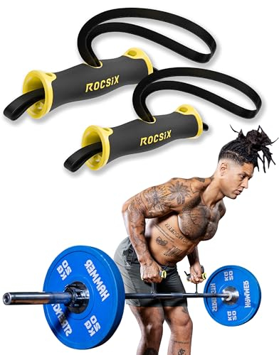 ROCSIX - (1Paar Hochleistungs Trainingsgriff für Latzug, Kabelzug und Klimmzug – Ergonomisches Gym Zubehör mit Dynamischer Grifftechnologie – Designed in Germany, Fitness und Bodybuilding Workouts