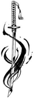 Ink And Sword Personalized Japanese Samurai Sword Juice Plant Ink Waterproof Semi-Permanent And Lasting 2 Weeks Temporary Tattoo Sticker Men And Women Simulation