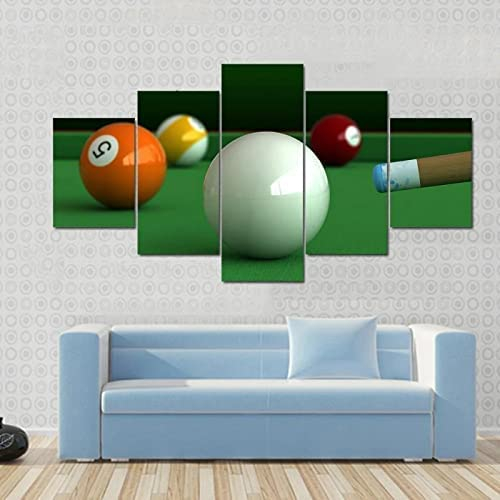 5 Teilig Leinwand Wanddeko Snooker Billard Hd Bilder Leinwanddrucke 5 Stück Leinwand Bilder Gemälde Modern Wohnzimmer Wohnkultur Geschenk (M/Ohne Rahmen 100 X 50 Cm) Schlafzimmerbürohotelwan -3G3B/L5M