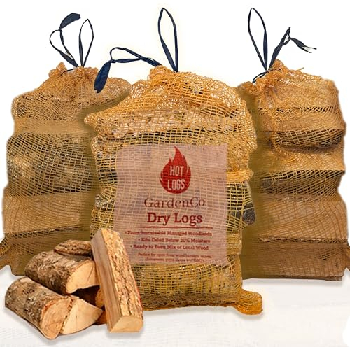 75L HARDWOOD Longer Burning Kiln Dried Logs 3 x 25L Nets, Ideal for Open fires, Fire Wood, Hot Wood Burning Stoves, BBQ's, Log Burners, Camping Fires, Fire Pits & Pizza Ovens (3 x 25L)