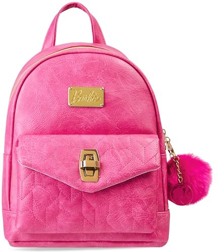 Barbie Rucksack Damen, Mini Tasche Pink, Freizeit Cute Backpack, Größenverstellbar, Geschenke für Frauen und Teenager