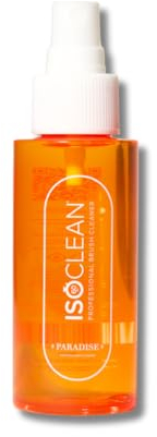 ISOCLEAN Makeup Brush Cleaner with Spray Top - Paradise Fragrance - Liquid Makeup Cleaner Solution for Makeup Tools - Cleans Bristles - No Rinse Formula dries in 60 Seconds - Vegan, Cruelty-free, 80ml