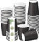 DeinPack 50 vasos de papel de 200 ml / 8 oz, diámetro de 80 mm, color negro, vasos desechables de color negro, vasos de degustación | vasos de aperitivos | vasos de café desechables de cartón kraft