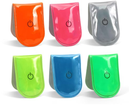 6 Stück Magnetische Sicherheitslicht Led Clip, LED Blinklicht Reflektierende Clips, Reflektoren, Reflektor Clips Anhänger, Sicherheits Reflektor für Rucksack, Kleidung, Kinderwagen, Joggen, Fahrrad