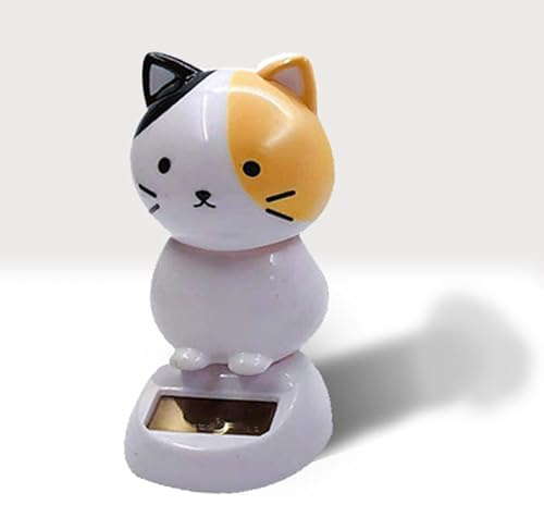 1Pc Solar Wobble Figures, Solar Dancing Cat, Bobble Head Cat Ornaments, Innovative Cat Solar Figure Statue Car Dashboard Decorations Ornaments Solar Bobble Head Figures Statues Bobbleheads and Busts