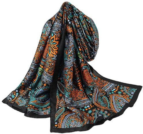 FAIRYGATE Schal Damen Seidenschal für Frauen Leichte Damenschals Schals Kopftuch Tuch Seidentuch Geschenke Seide Tücher Alltagskleidung Glatt und Weich 88031