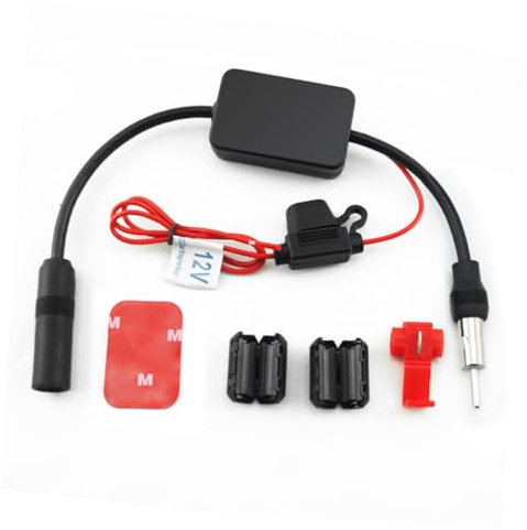 DOITOOL Amplificador De Señal Antena FM Am Radio Coche Camión Amplificador Línea Estéreo Antinterferencias