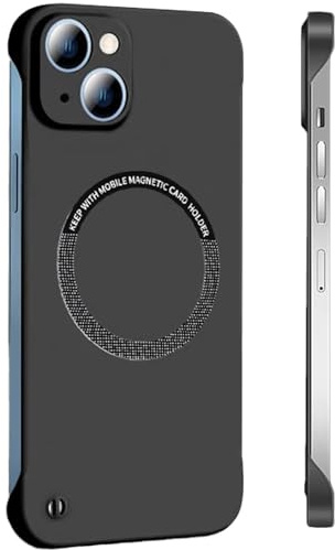 FAOMSEBS Magnetica Senza Bordo Cover per iPhone 14, Compatibile con MagSafe (Sensazione di Metallo Nudo) Custodia Sottile Antishock iPhone 14 per MagSafe Cover Rinfrescante Slim 6,1'' 2022