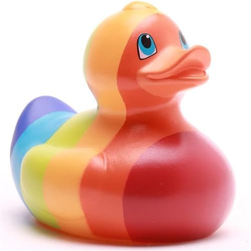 Anatra da bagno Rainbow I, lunghezza 9,5 cm, idea regalo per amici