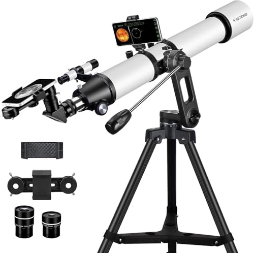 CELTICBIRD Telescopio astronómico para adultos y principiantes, telescopio de viaje AZ con mochila, filtro lunar, adaptador de teléfono 90800