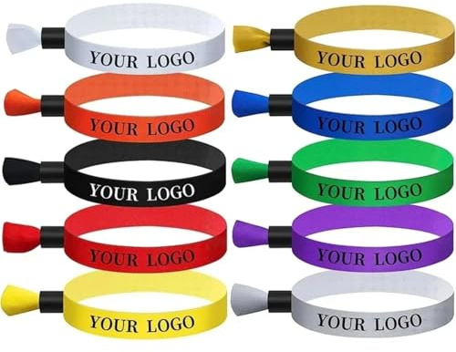 WEIYOUDP Personalisierte Stoff-Armbänder, Party-Armbänder, personalisierbar, farbige Armbänder, Hochzeitsgeschenke für Gäste, Festivals und Veranstaltungen, Party-Identifikationsarmbänder, 200pcs,