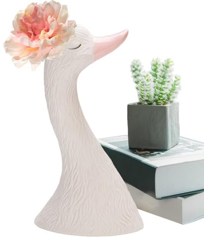 Vase à Fleurs en céramique, Vase décoratif | Pot de jardinière de Figurine Mignonne Blanche White,Ornements de Chambre à la Maison, Sculpture de Table en céramique pour Salle de Bain, Salon