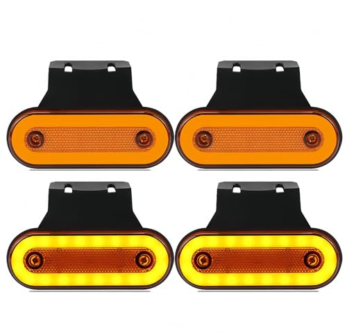 joonnair 4 X Oval Orange Gelb LEDbegrenzungsleuchten 12v, Begrenzungsleuchten Anhänger Positionsleuchte, Seitenmarkierungsleuchten 12V 24V, fur Anhänger Wohnwagen Auto LKW