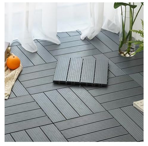 SPXMQSS Baldosas Exterior Composite, Suelo de Jardín Exterior, Plásticos Entrelazadas Baldosas Fáciles de Colocar para Terraza, Balcón, Salón 30x30x2cm A 22PCS