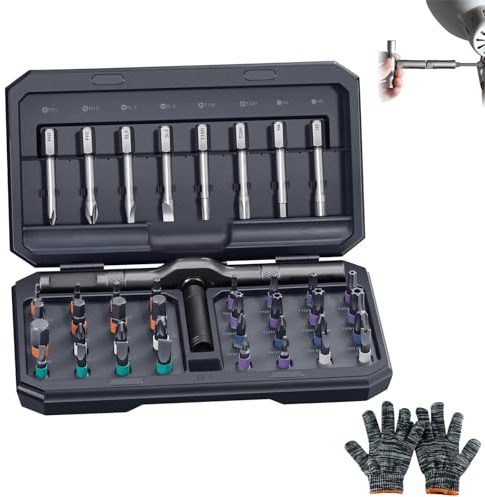 42 in 1 Ratchet Screwdriver Set,Magnetic Ratchet Screwdriver with Storage Case,Multi Bit Screwdriver Set Repair Tool Kit for Computer, Eyeglass,Bicycles,Watch,Ring Doorbell,Furniture and DIY(Grey)