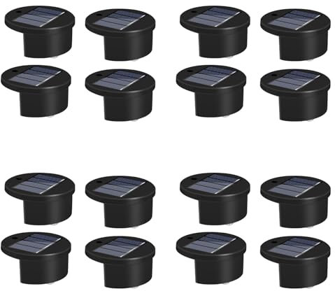 Sxmrmnx Paquete de 16 luces solares de borde de piscina para piscinas enterradas, impermeables, inalámbricas, decoraciones de piscina sobre el suelo
