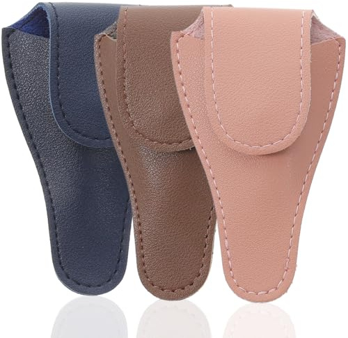 Custodia per Forbici Cuticole in Pu, Set 3 Pezzi, Protezione | Forbici da Salone e Manicure, Formato Compatto, Stile Unico, Colore Casuale