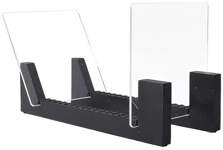 Caja de almacenamiento de vinilo y CD con base de madera maciza y diseño acrílico, capacidad para hasta 50 álbumes o CD, perfecta para entusiastas de la música y coleccionistas