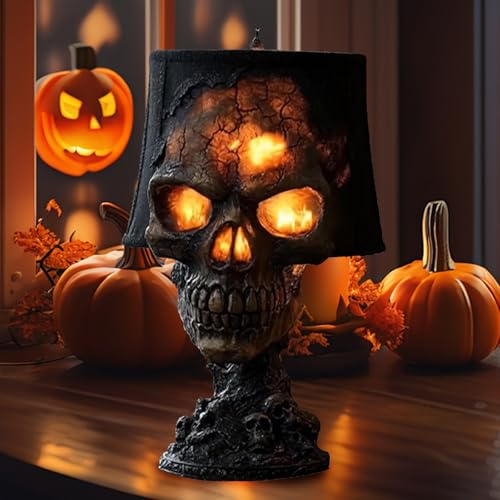 Lampada da Tavolo Gotica,Decorazione Gotica,Luce Notturna a Forma di Teschio,Lampada da Tavolo con Illuminazione di Halloween,Luce a Forma di Teschio di Halloween,per Soggiorno,Samera da Letto